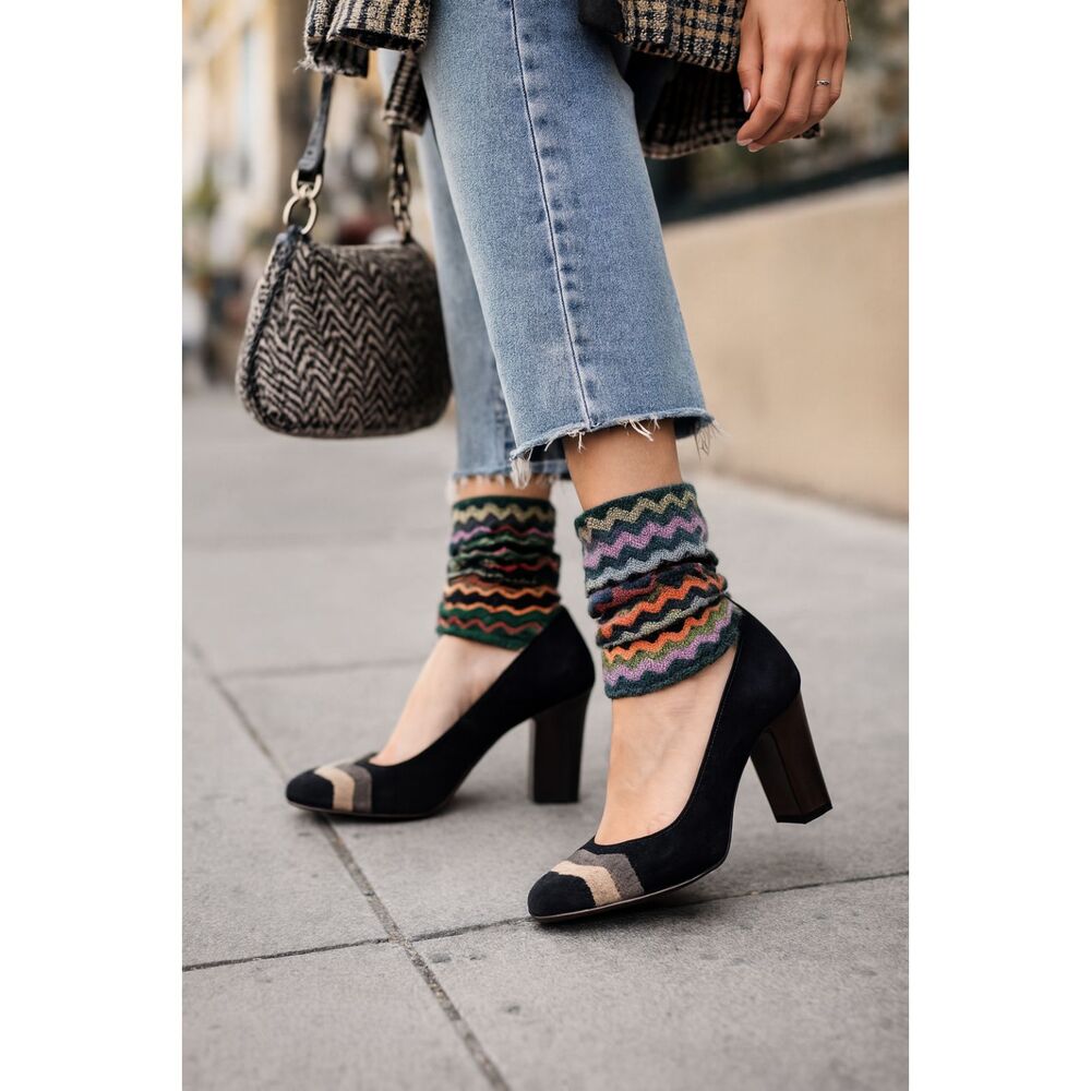 MISSONI For Target Black Leather Pump Heels Shoes  Women's Size 9